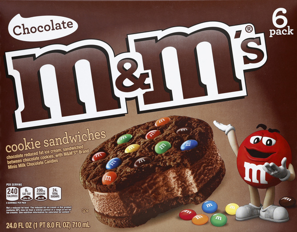 M&M'S Cookie Sandwiches With Chocolate Ice Cream 6Ct | Hy-Vee