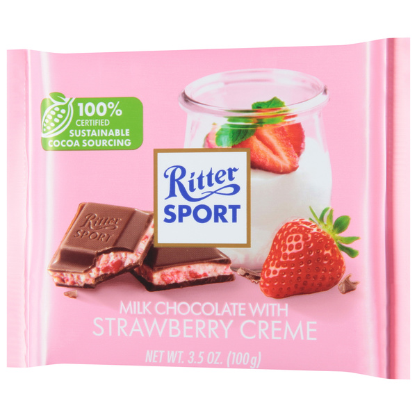 リッター ストロベリー12枚&コーンフレーク10枚【Ritter SPORT】 Ritter Sport Milk Chocolate with Strawberry Creme 3.5 oz | Hy-Vee