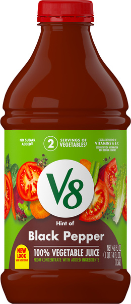 V8 Hint of Black Pepper 100% Vegetable Juice | Hy-Vee Aisles