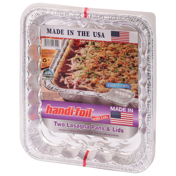 Handi-Foil Eco-Foil Cook-N-Carry with Lids 11 3/4 x 9 3/8 x 1 1/2