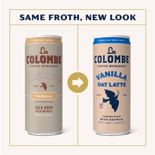 La Colombe Coffee, Oatmilk Vanilla Latte, 9 fl oz Cans, 4 Pack