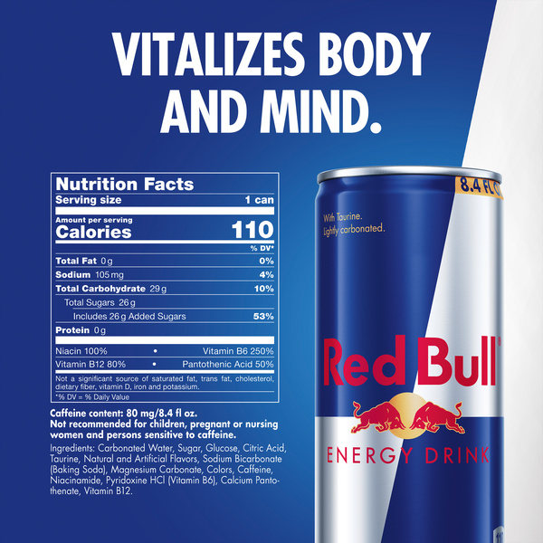 Red Bull Energy Drink, 80mg Caffeine, 8.4 fl. oz. Can | Hy-Vee