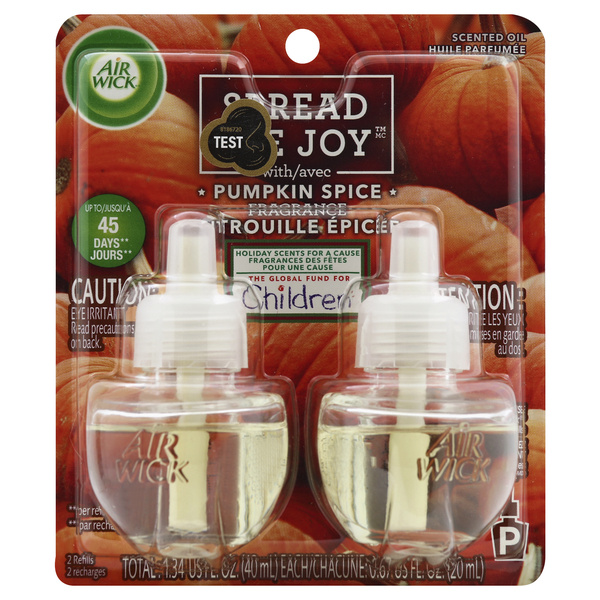 Air Wick Essential Oils Scented Oil Refill Pumpkin Spice 2Ct
