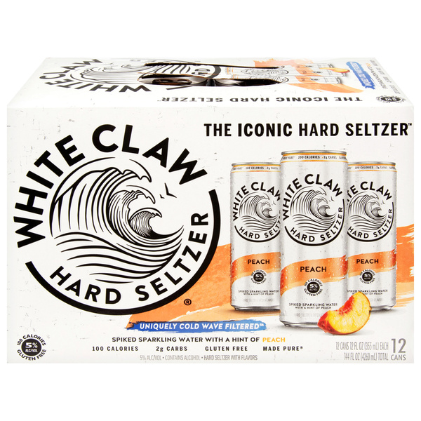 White Claw Hard Seltzer Peach, 12 Pack | Hy-Vee Aisles Online