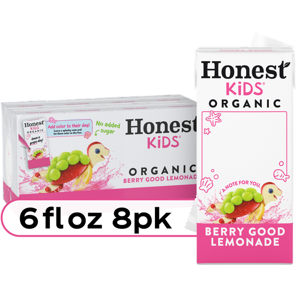 Honest Kids Berry Good Lemonade Organic Juice Drink Cartons, 6 fl
