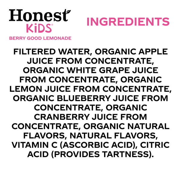 Honest Kids Berry Good Lemonade Organic Juice Drink Cartons, 6 fl