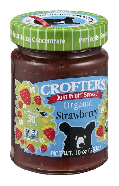 Crofter's Organic Just Fruit Strawberry Fruit Spread 10 oz, image courtesy of Hy-Vee