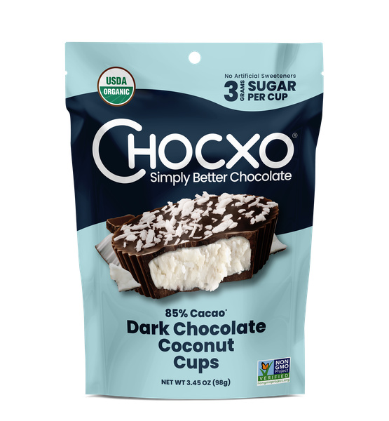 ChocXO Dark Chocolate Coconut Cups, 85% Cacao | Hy-Vee Aisles