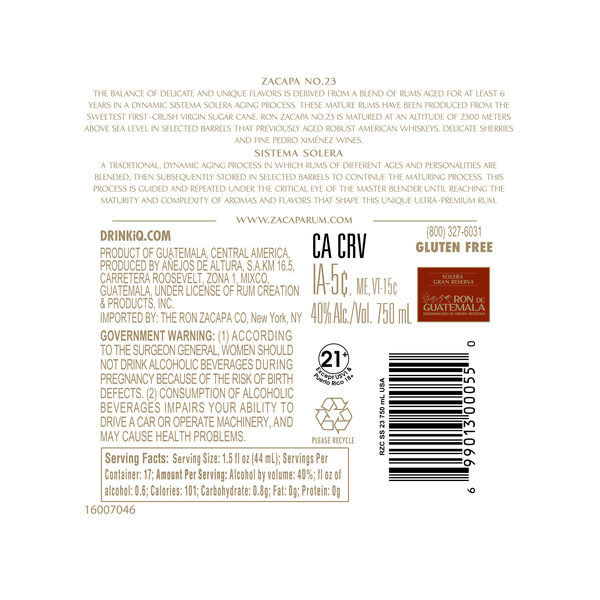 Zacapa No. 23 Rum, 750 mL | Hy-Vee Aisles Online Grocery Shopping