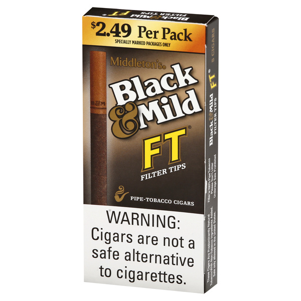 ft tobacco Middletons Black & Mild Filter Tips Cigars Pre-Priced