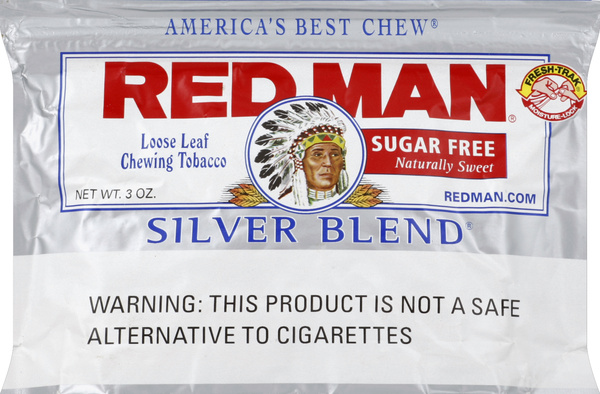 sugar free tobacco Red Man Silver Blend Loose Leaf Chewing Tobacco, Sugar Free