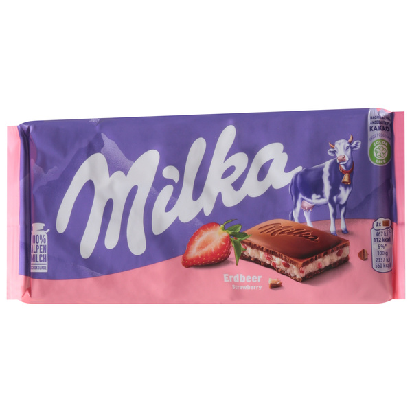 Milka Strawberry Yogurt Milk Chocolate Bar | Hy-Vee Aisles Online