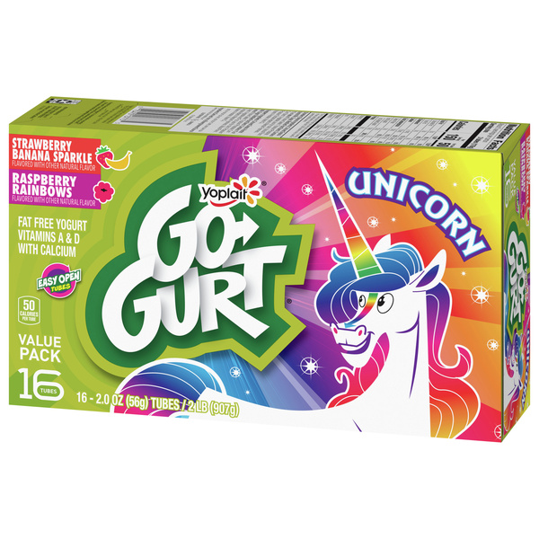 Yoplait Go-Gurt Raspberry & Strawberry Banana Portable Low Fat