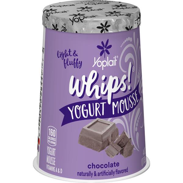 Yoplait Whips Yogurt Mousse, Chocolate Flavored, Gluten Free Snack