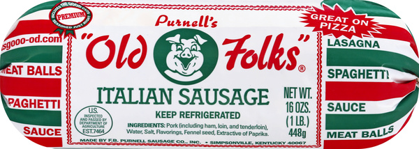Purnells Old Folks Italian Sausage 16 oz | Hy-Vee Aisles Online