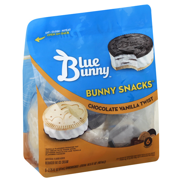 Blue Bunny Bunny Snacks Chocolate Vanilla Twist Ice Cream Snack 6