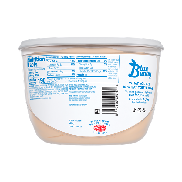 Blue Bunny Soft Salted Caramel Frozen Dessert, 46 fl oz Tub | Hy