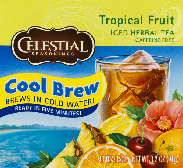 Celestial Seasonings Cold Brew Tropical Fruit Caffeine Free Iced