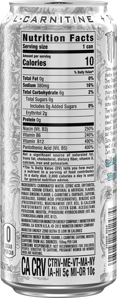 white monster l carnitine Energy Ultra Whether you have a science project or need to stay awake during a lecture Monster Energy Zero Ultra |