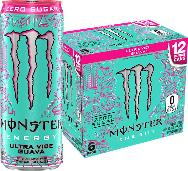Monster Energy Zero Sugar Ultra Vice Guava Energy Drink 6Pk | Hy