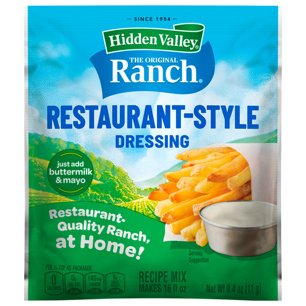package of ranch dressing Hidden Valley Original Salad & Seasoning Mix Along with being a delicious addition to vegetable salads Hidden Valley Ranch Seasoning Salad