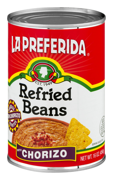La Preferida Refried Beans with Chorizo 16 oz | Hy-Vee Aisles