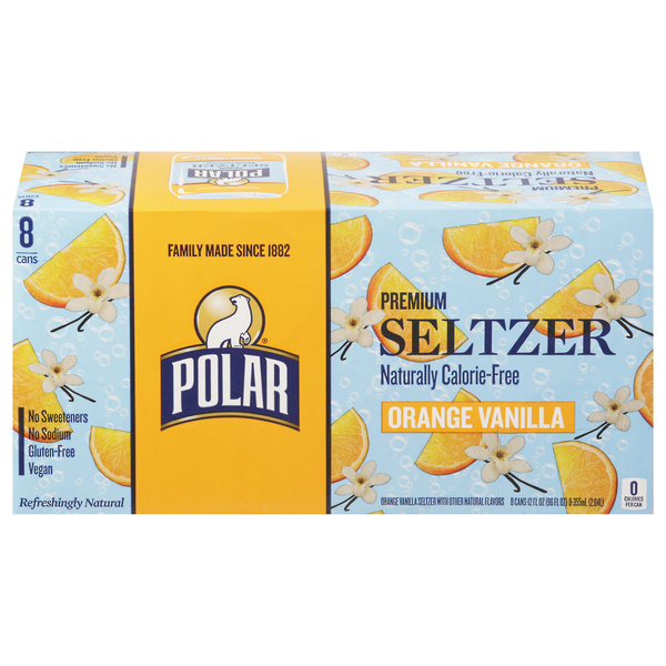 Polar Seltzer - 8pk 12oz - Orange Vanilla | Hy-Vee Aisles Online