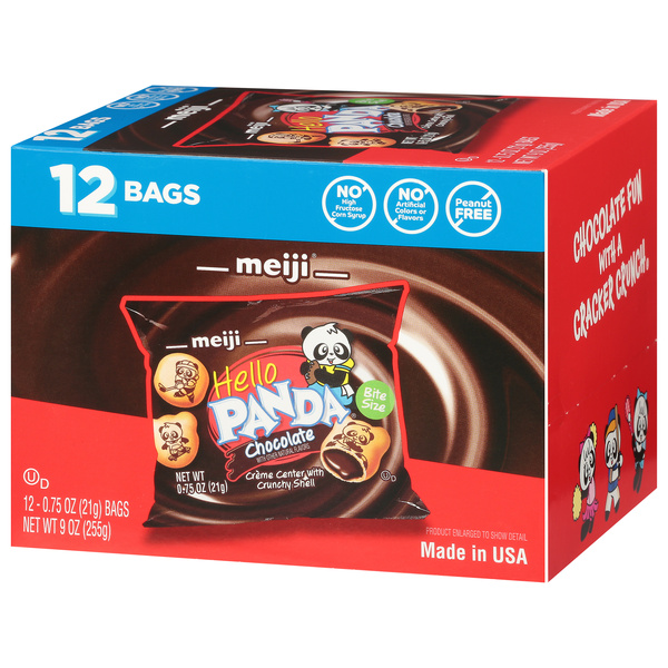 Meiji Hello Panda Chocolate Cookie, Bite Size, 12-0.75 oz Bags