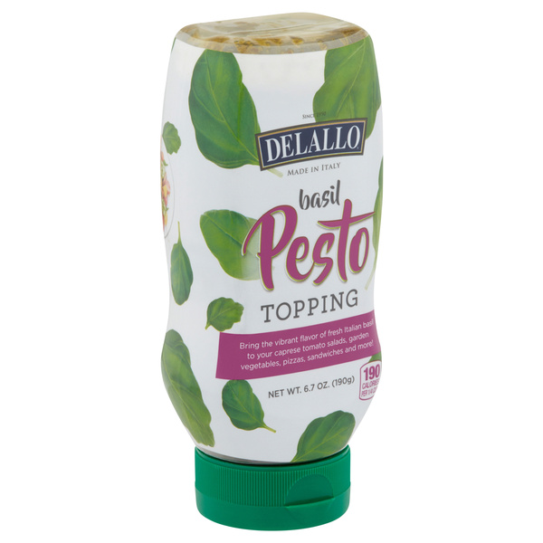 DeLallo Basil Pesto Topping, image courtesy of Hy-Vee