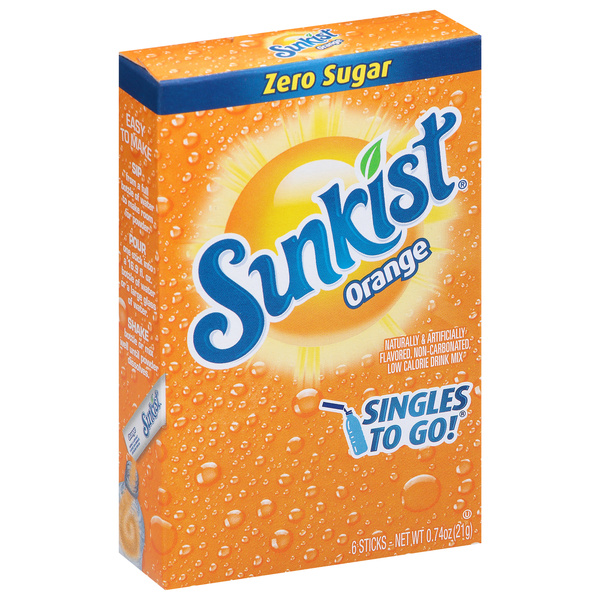 Sunkist Soda Drink Sticks Orange 6ct | Hy-Vee Aisles Online