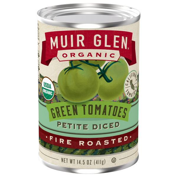 Muir Glen Organic Petite Diced Fire Roasted Green Tomatoes, 14.5