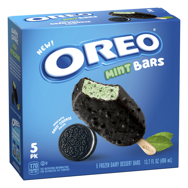 Oreo Frozen Dairy Dessert Bars, Mint, 5Ct | Hy-Vee Aisles Online