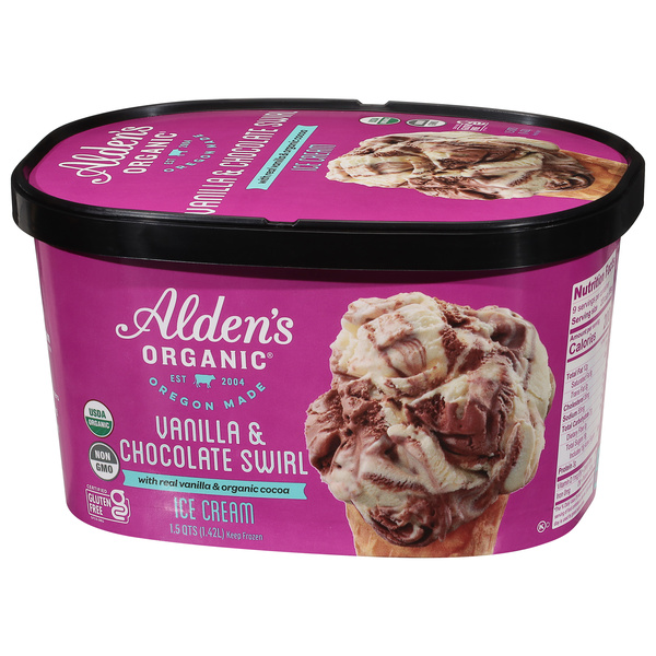 Alden's Organic Vanilla & Chocolate Swirl Ice Cream 1.5 qt | Hy
