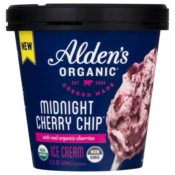 Aldens Organic Midnight Cherry Chip Ice Cream 14 oz | Hy-Vee