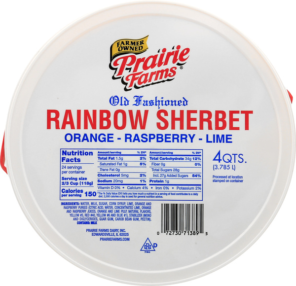 Prairie Farms Rainbow Sherbet | Hy-Vee Aisles Online Grocery Shopping