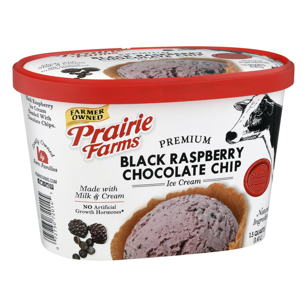Prairie Farms Premium Ice Cream, Black Raspberry Chocolate Chip