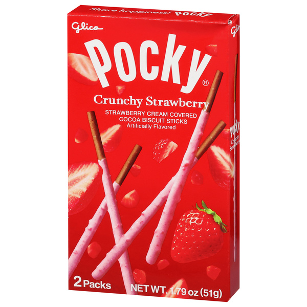 Pocky Cocoa Crunchy Strawberry Biscuit Sticks 2 ea | Hy-Vee Aisles