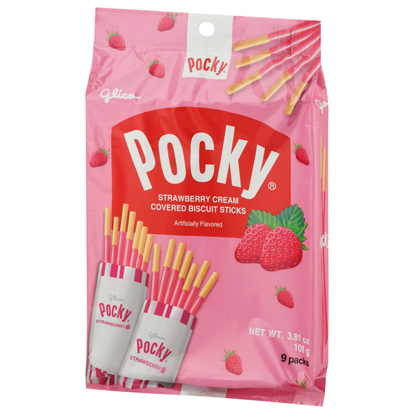 Pocky Strawberry Cream Covered Biscuit Sticks | Hy-Vee Aisles
