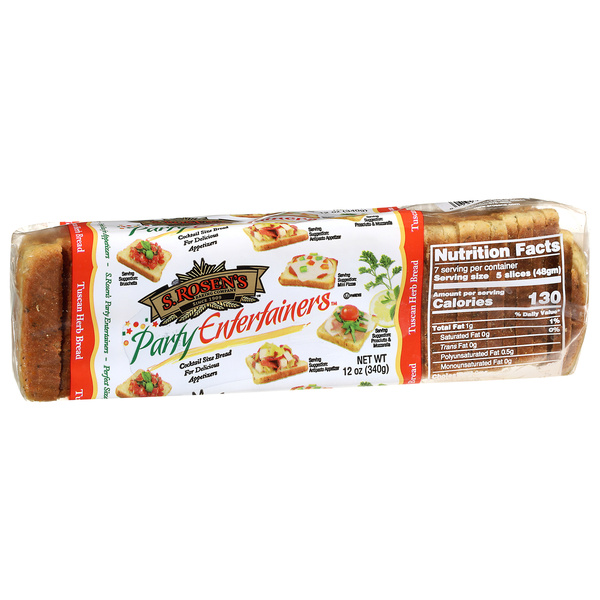 S. Rosen's Party Entertainers Tuscan Herb Cocktail Size Bread 12
