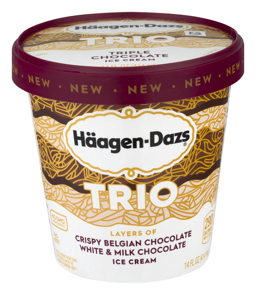 Haagen-Dazs Trio Triple Belgian Chocolate White & Milk Chocolate