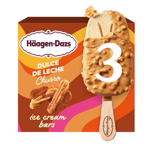 あいすくりーむ　長タレ三分割1460×300 Häagen-Dazs Ice Cream Bars, Dulce De Leche Churro 3 Count | Hy-Vee