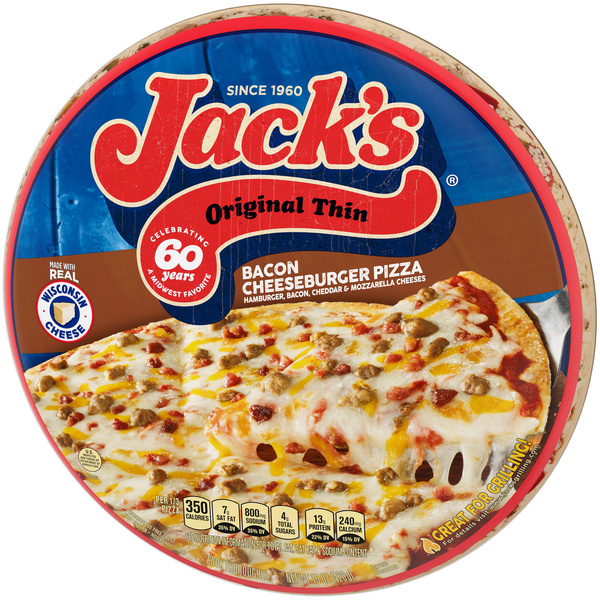 Jack's Original Thin Crust Bacon Cheeseburger Frozen Pizza | Hy