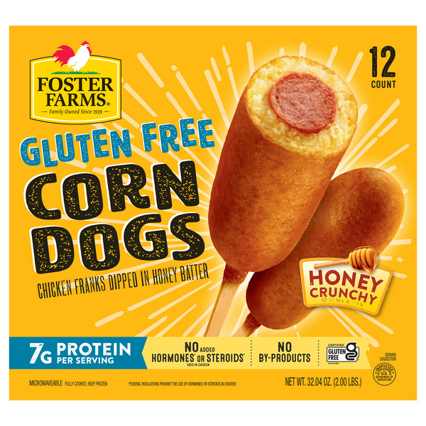 Foster Farms Gluten Free Honey Crunchy Corn Dogs, Frozen - 12 ct