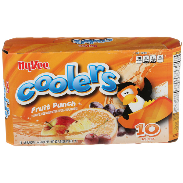 Hy-Vee Coolers Fruit Punch Flavored Juice Drink 10PK | Hy-Vee