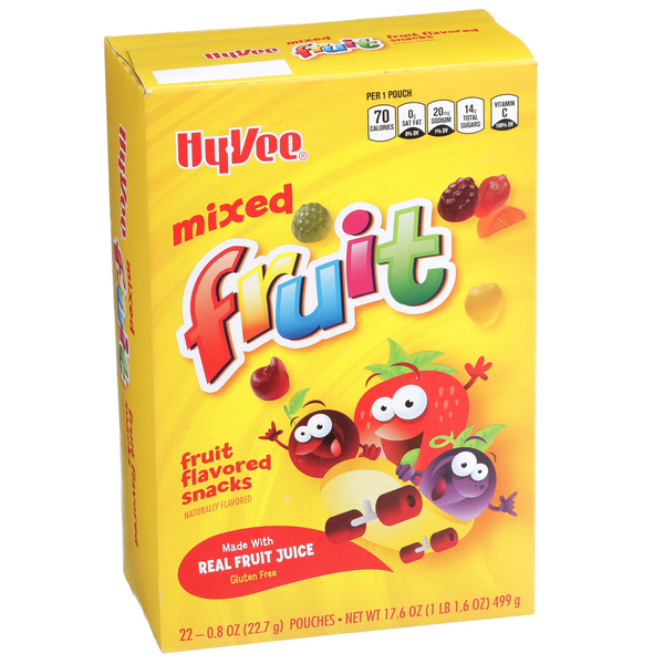 Hy-Vee Mixed Fruit Fruit Flavored Snacks 22 -0.8 oz Pouches | Hy