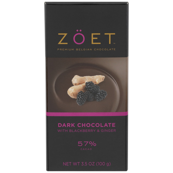 杜の商人ボ／口ソver.2.5.5 Zöet Dark Chocolate with Blackberry & Ginger 57% Cacao | Hy-Vee