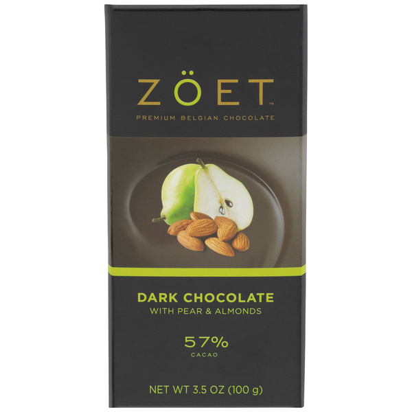 Zöet Dark Chocolate with Pear and Almonds 57% Cacao | Hy-Vee