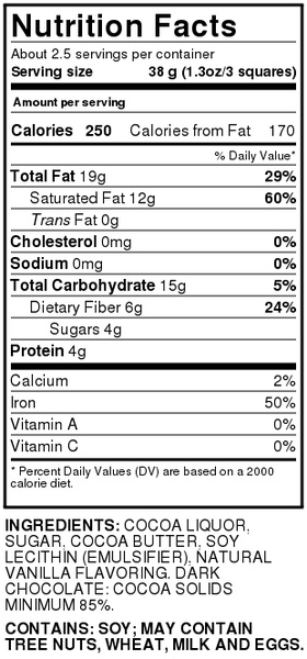 Zöet Extra Dark Chocolate 85% Cacao | Hy-Vee Aisles Online Grocery