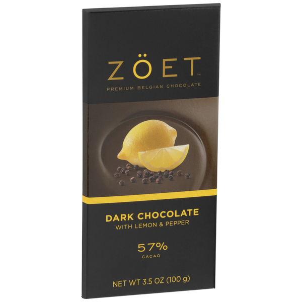 Zöet Dark Chocolate with Lemon & Pepper 57% Cacao | Hy-Vee Aisles