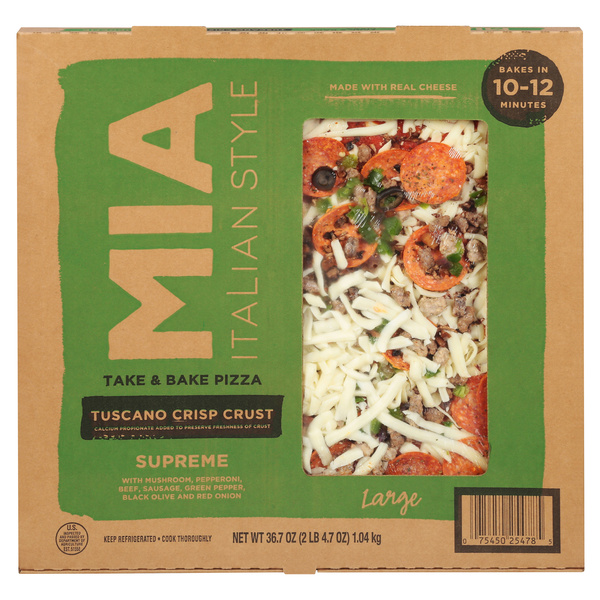 Mia Italian Take & Bake Pizza Large Tuscano Crisp Crust Supreme